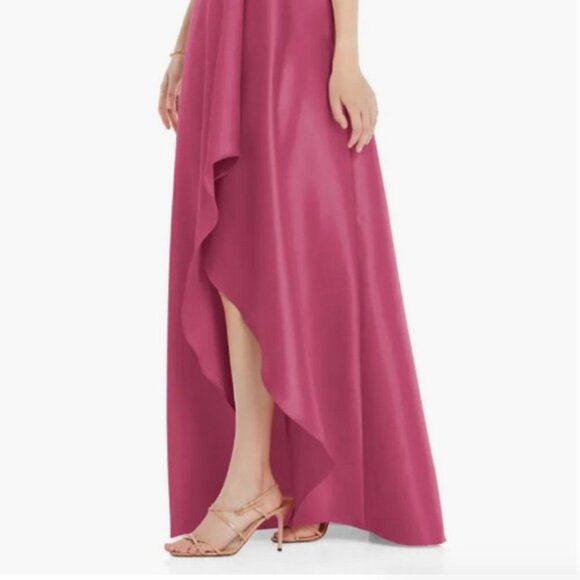 Alfred Sung Tea Rose Strapless Satin Gown D832 - Picture 3 of 3